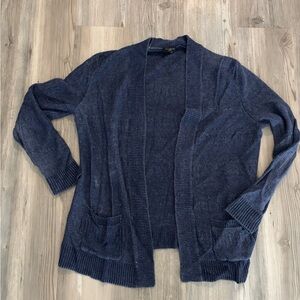 Talbots Deep Blue Open Front Cardigan